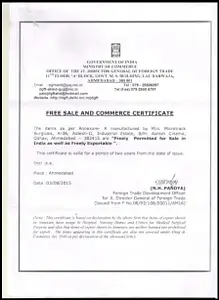 Free Sale Certificate