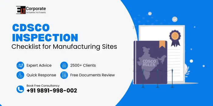 CDSCO Inspection Checklist for Manufacturing Sites